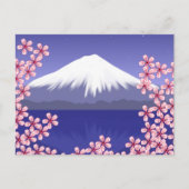 Fuji und Sakura blühen Postkarte (Vorderseite)