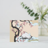 Fuji und Sakura Postkarte (Stehend Vorderseite)