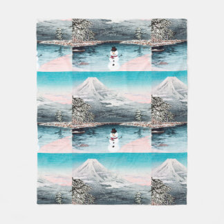 Fuji und Snowman Fleecedecke