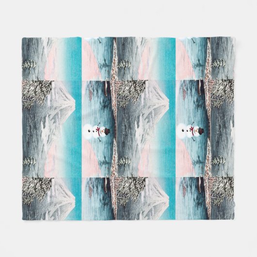 Fuji und Snowman Fleecedecke (Vorderseite (Horizontal))
