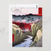 Fuji und Vögel in Japan um 1800 Postkarte (Vorne/Hinten)