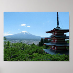 Fuji View Arakurayama Sengen Park Japan Poster