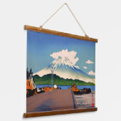 Fuji von der Straße Tokuriki Tomikichiro Wandteppich Mit Holzrahmen (Gewinkelt)