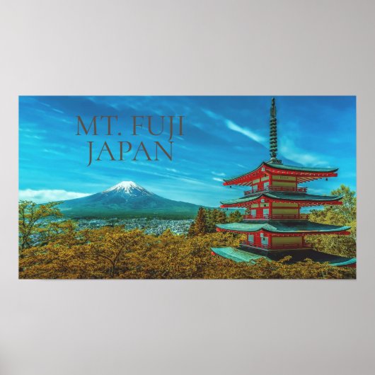 Fuji Vulkan Japan Pagoda Poster (Vorne)