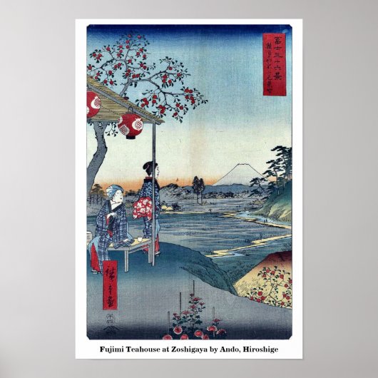 Fujimi Teahouse at Zoshigaya by Ando, Hiroshige Poster (Vorne)