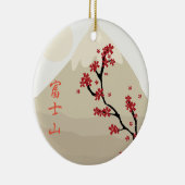 Fujisan: Fujisan- und Kirschblüte Keramik Ornament (Rechts)