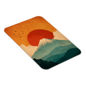 Fujisan im Vintage-Stil Magnet (Rechte Seite)