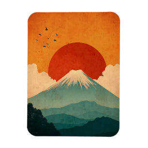 Fujisan im Vintage-Stil Magnet