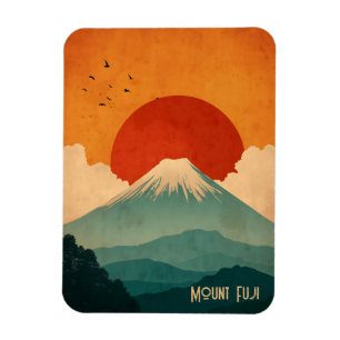 Fujisan im Vintage-Stil Magnet