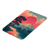 Fujisan im Vintage-Stil Magnet (Linke Seite)