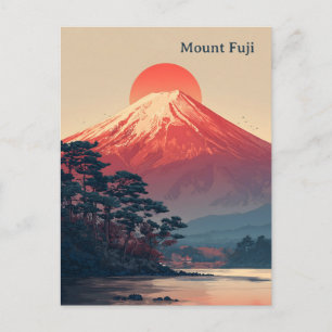 Fujisan im Vintage-Stil Postkarte