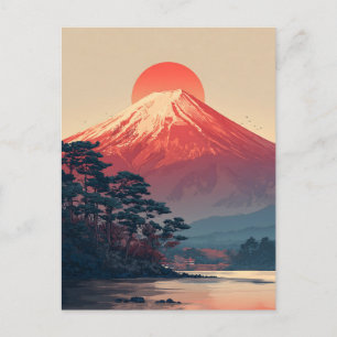 Fujisan im Vintage-Stil Postkarte