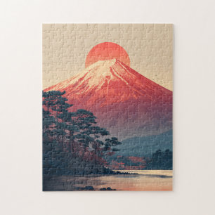 Fujisan im Vintage-Stil Puzzle