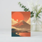 Fujisan Japan vintage Postkarte (Stehend Vorderseite)
