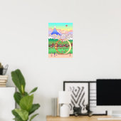 Fujisan und ein großer Ring. Poster (Heimbüro)