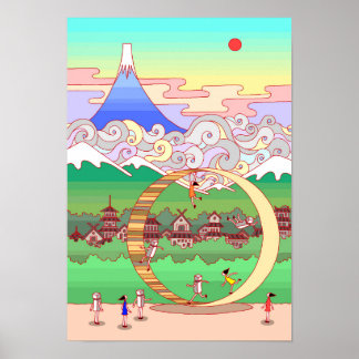 Fujisan und ein großer Ring. Poster