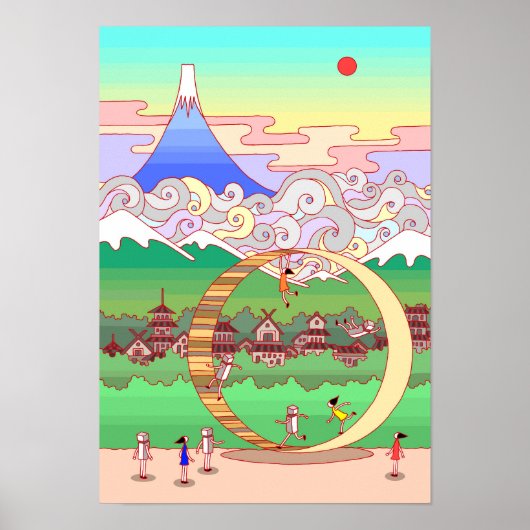 Fujisan und ein großer Ring. Poster (Vorne)