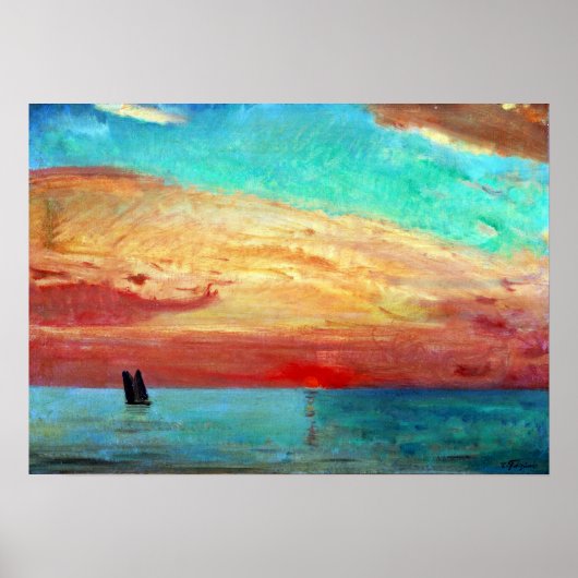 Fujishima Takeji Sunrise über der Ostsee Poster (Vorne)