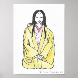Fujiwara Lady - Alte historische japanische Mode Poster