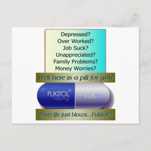 Fukitol, Arbeit ist zum Kotzen, überarbeitet, kein Postkarte (Vorderseite)