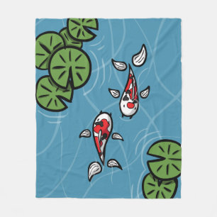 Fuku und Heiwa das Koi Fleece Blanket