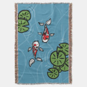 Fuku und Heiwa, das Koi-Throw-Blanket Decke (Vorderseite Vertikal)