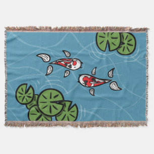 Fuku und Heiwa, das Koi-Throw-Blanket Decke