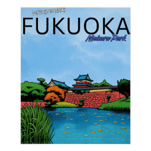 Fukuoka Burg Maizuru Park Japan Reise  Poster