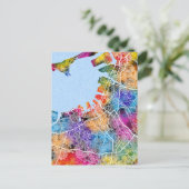 Fukuoka Japan City Map Postkarte (Stehend Vorderseite)