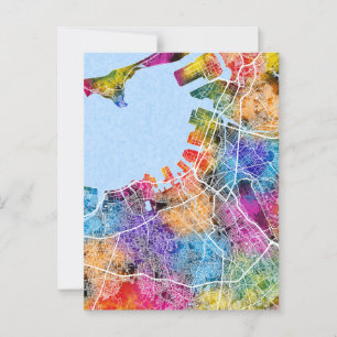 Fukuoka Japan City Map Postkarte