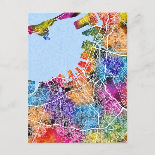 Fukuoka Japan City Map Postkarte (Vorderseite)