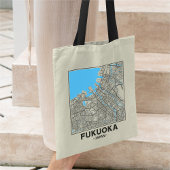 Fukuoka, Japan, City Map Tote Bag Tragetasche