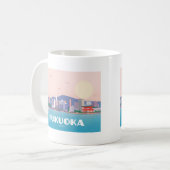 Fukuoka Japan Pastel Travel Kaffeetasse (Vorderseite Links)