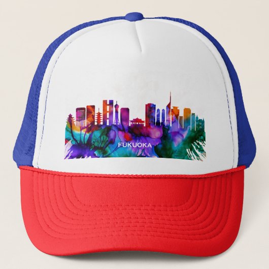 Fukuoka Skyline Truckerkappe (Vorderseite)