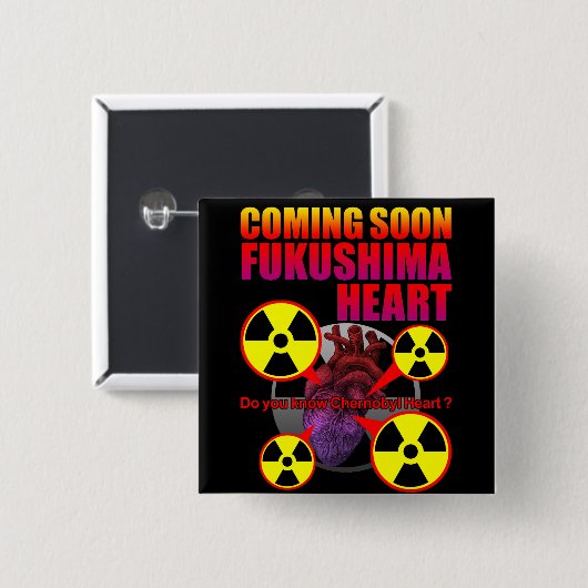 Fukushima heart button (Vorne & Hinten)