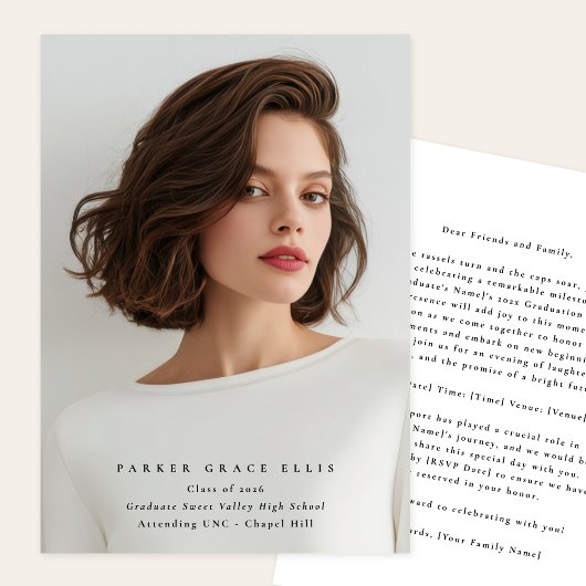 Full Bleed Elegant Photo Graduation Announcement Ankündigung