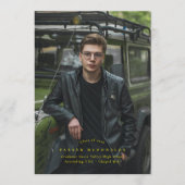 Full Bleed Photo Yellow Graduation Announcement Ankündigung (Vorderseite)
