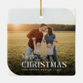 Full Bleed Rounded Family Photo Christmas Ornament (Rückseite)