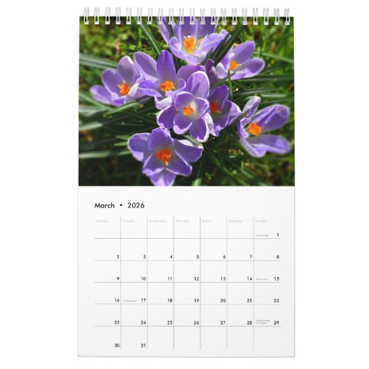 Full Bloom 2025 Calendar Eine Seite klein Kalender (Mär 2026)