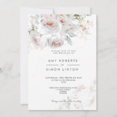 Full Bloom Pink Roses Wedding Invitation Einladung (Vorderseite)