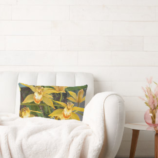 Full Blown Yellow Orchids Lendenkissen