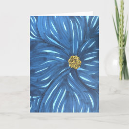 Full Blue Flower Blank Karte
