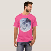 Full Blue Moon Distressed Art Space Astronomie T-Shirt (Vorne ganz)