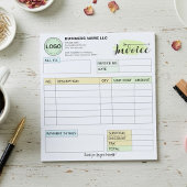 Full Custom invoice with logo | Small Business  Notizblock