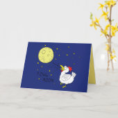Full Fowl Moon - Chicken Halloween Grußkarte Karte (Gelbe Blume)