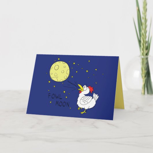 Full Fowl Moon - Chicken Halloween Grußkarte Karte (Vorderseite)