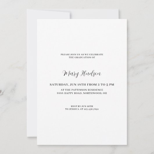 Full Graduate Photo Graduation Einladung (Rückseite)