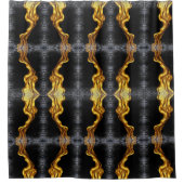 Full Liquid Gold Black Monochrome Abstract Art Ach Duschvorhang (Vorderseite)