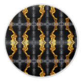 Full Liquid Gold Black Monochrome Cabinet Hardware Keramikknauf (Vorderseite)