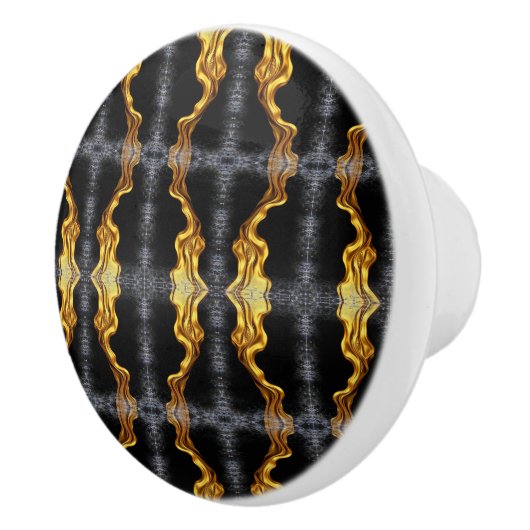 Full Liquid Gold Black Monochrome Cabinet Hardware Keramikknauf (Rechts)